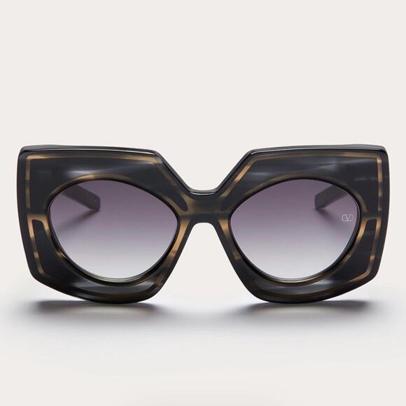 New! Valentino V SOUL VLS 127A Designer Black Swirl Sunglasses, Authentic